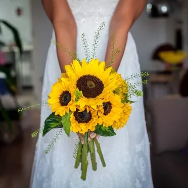 Ramo de novia de girasoles